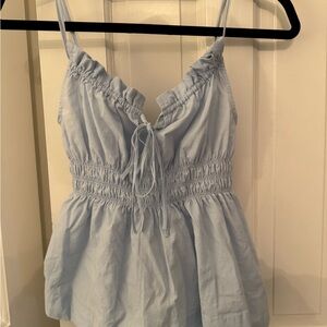 Sky Blue Ruffled Top